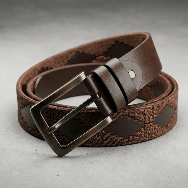 Handmade Full Grain Buffalo Leather Chocolate Pin Buckle Belt for Men by Black Belt BD