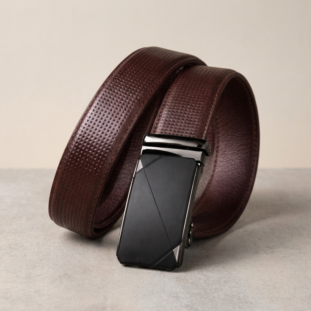 Black Belt Executive Prime Genuine Leather Brown Ratchet Belt for Men