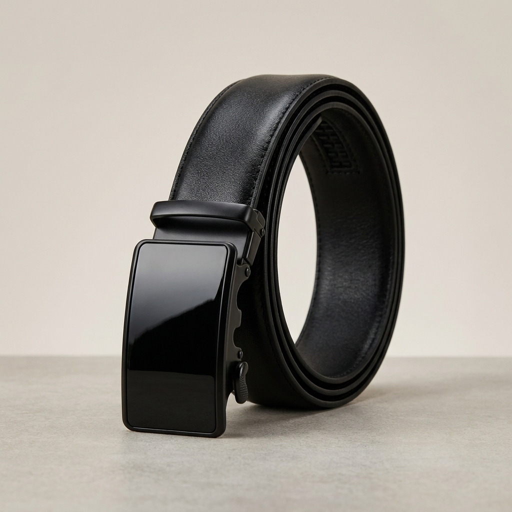 Black Belt Obsidian Elite Genuine Cow Leather Ratchet Belt for Men