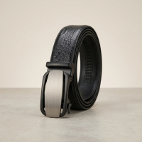 Black Belt Titanium Luxe Premium Genuine Leather Ratchet Belt for Men